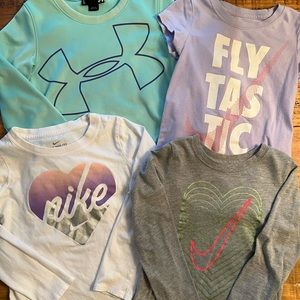 Girls Nike & Under Armor Shirts Size 6